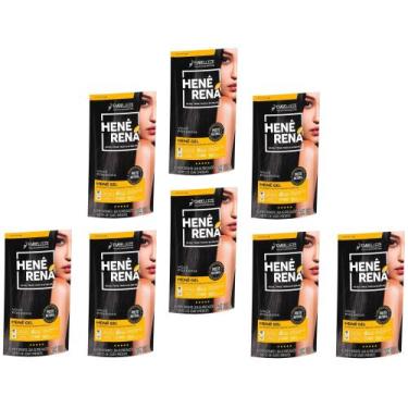 Imagem de Hene em Gel Rená Preto Natural (Preto Medio) 03x180gr Alisa, tinge e D