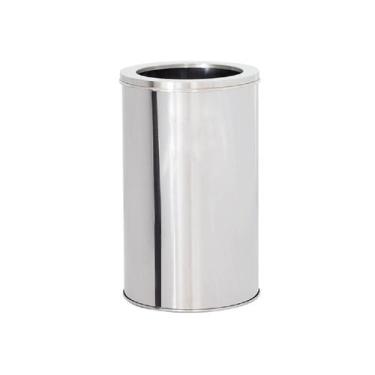 Imagem de Lixeira de Aço inox 30x85cm 60 litros c/Aro - JJ.L3085-A - JJ Comércio