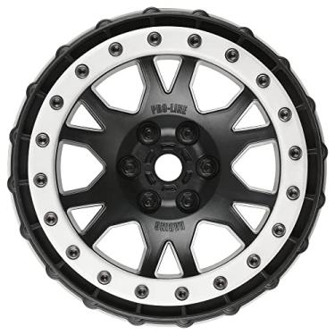 Imagem de Rodas pretas Pro-Line Racing 276303 Impulse Pro-Loc com anéis cinza pedra para X-Maxx, frontal ou traseira