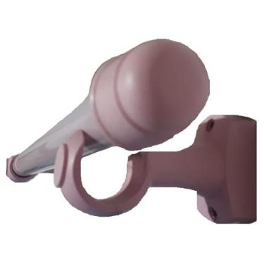 Imagem de Kit Varão 1,50 Metro para Cortina 28mm Rosa Bebê - Reibraz