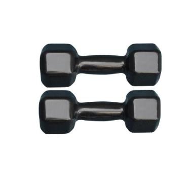 Imagem de Par Halter Sextavado Emborrachado 6 Kg Treino Fitness - Camarx