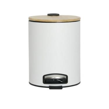 Imagem de Lixeira Pedal Bambu Branco Mimo  ALX23280 - Mimo Style