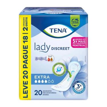 Imagem de Absorvente Tena Lady Discreet Extra Sem Abas para Incontinência Urinár