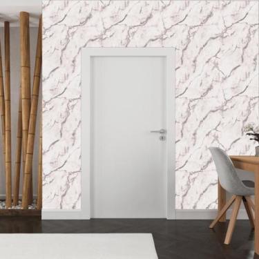 Imagem de Papel de Parede Mármore Zarina Branco - Rolo com 10 Metros  Revestimen
