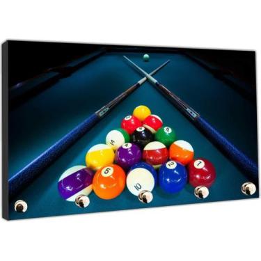 Imagem de Porta Chaves Sinuca Bilhar Taco Bola Sala De Jogos Organizador Chaveir