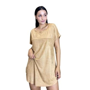 Imagem de Vestido Curto em Suede-Os Vaqueiros , G, Marrom