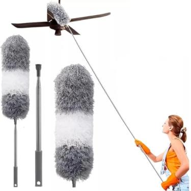 Imagem de Espanador De Pó Haste Flexível De Microfibra Cabo Extensor Até 2,50 metros
