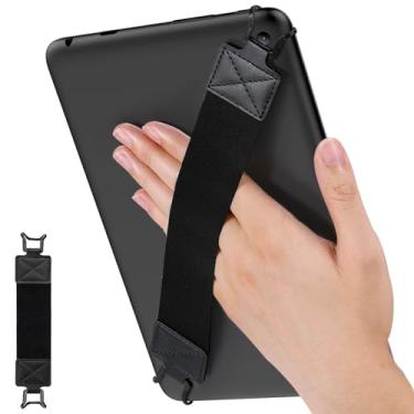 Imagem de MoKo Alça de mão de segurança para tablet de 9 a 11 polegadas, iPad/iPad Pro/iPad Air/Kindle Fire HD/Samsung, alça de mão versátil de alta elasticidade, suporte de dedo leve, cinto preto, preto