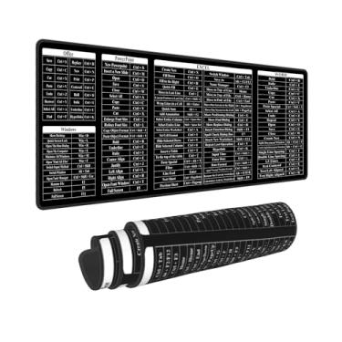 Imagem de Mouse pad de computador escritório Power Point Excel Word Atalho Teclas 11,8 x 31,5 polegadas Base de borracha antiderrapante grande com bordas costuradas PC para jogos Desktop Mouse Pad grande
