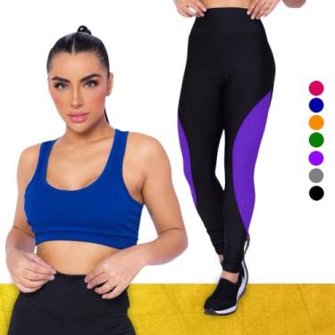 Imagem de KIT conjunto TOP ALÇA MÉDIA bojo + CALÇA LEGGING REDINHA Feminino Acad