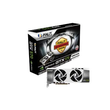 Imagem de Placa de vídeo Palit nVidia GeForce GTX570 Sonic 1280 MB DDR5 2DVI/HDMI/Displayport PCI-Express NE5X570S10DA-1100F