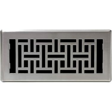 Imagem de Tampas de ventilação extra magnéticas de 14 cm x 30,5 cm ímã mais forte para registros de ar de chão para trailers, ventilação doméstica, CA e ventilações de calefação (não para ventilações de teto) (1 pacote, níquel escovado)