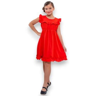 Imagem de Vestido infantil juvenil beatriz - Mimos Da Babih, Vermelho, 12 ANOS