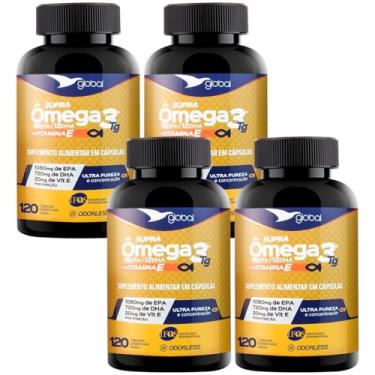 Imagem de Kit 4 Ômega 3 TG 18 EPA 12 DHA + Vitamina E Global 120 Cápsulas