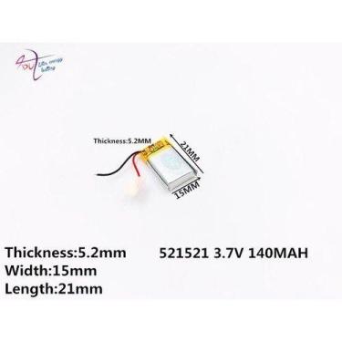 Imagem de Bateria 521521  140 Mah  3.7v 2 Fios 5,2mm * 15mm * 21mm - KMIG