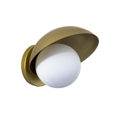 Imagem de Lustre Arandela Concha Ostra Bola Globo Dourado 160 - ILUMINAMUNDO