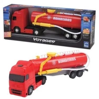 Imagem de Caminhao Voyager Bombeiro 43CM. - Roma - Roma Brinquedos, Vermelho, Bo