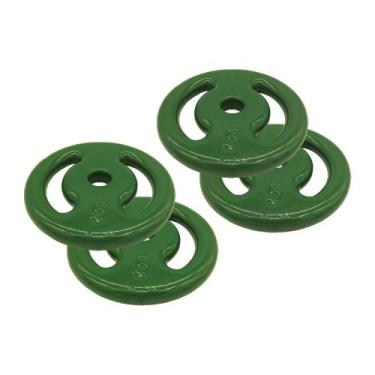 Imagem de Kit 2 pares (4 unidades) de anilha revestida 5kg  iniciativa fitness