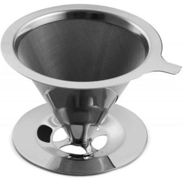 Imagem de Coador de inox filtro cafe 103 reutilizável sem papel - BC BORA COLEGA