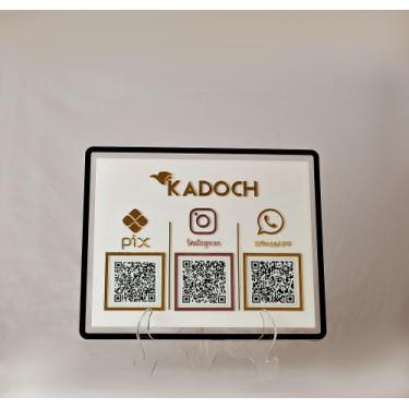 Imagem de Placa Display com 3 QR-CODE em acrílico - Kadoch Criativo