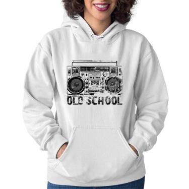 Imagem de Moletom Feminino Old School Boombox - Foca na Moda, Branco, M