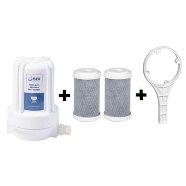 Imagem de Filtro Agua Chuveiro Shower Branco Bbi + 2 Refis + Chave, Branco, Não 