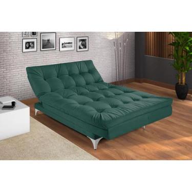 Imagem de Sofá Cama Versátil Pés de Alumínio - Império Estofados, Verde 403