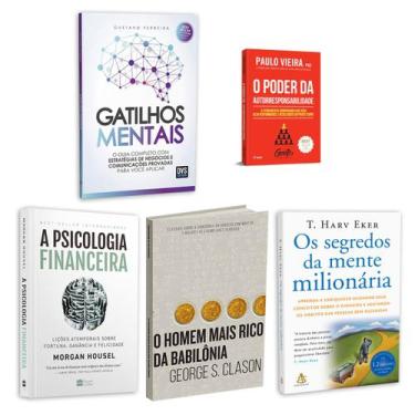 Imagem de Kit 5livros, Gatilhos Mentais,Psicologia Financeira, Homem Mais Rico,S