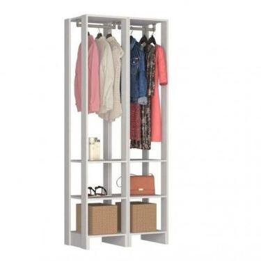 Imagem de Estante Closet Yes 80cm com 2 Cabideiros - Branco - Nova Móbile, Branc