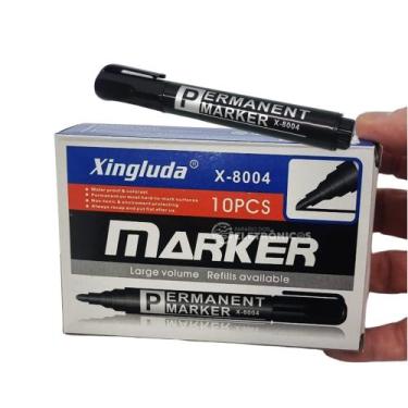 Imagem de Caneta de Texto Tinta Plástico Permanente e Resistente Cor Preta Inten