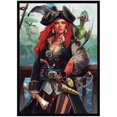 Imagem de Fantasy North - Olivia Hughes - Captain of The Maiden's Luck - 100 capas de cartas TCG foscas lisas - serve para Pokémon Magic MTG Commander e outros jogos de cartas - Capas de cartas