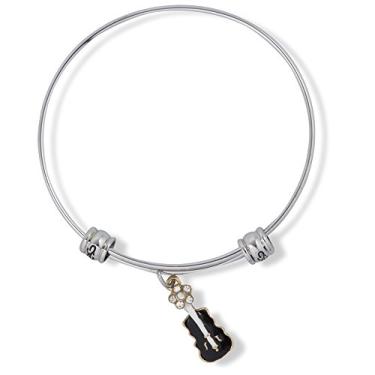 Imagem de Bracelete com pingente extravagante instrumento musical baixo violoncelo