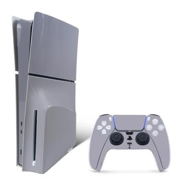 Imagem de MightySkins Skin compatível com PlayStation 5 Slim Disk Edition Bundle - Cinza sólido | Capa protetora, durável e exclusiva de decalque de vinil | Fácil de aplicar | Feita nos EUA