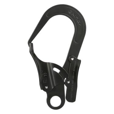 Imagem de YIJU Mosquetão com trava automática Mosquetão com trava automática Gancho de arnês Grampo de ferragem Mola Mosquetão para caminhadas Camping Montanhismo, Preto