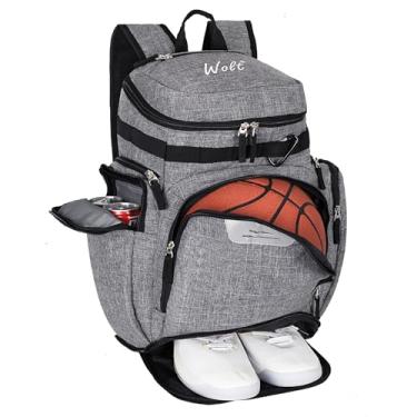 Imagem de WOLT | Mochila De Basquete Com Compartimento Separado Para Bolas E Bolso Para Sapatos, Bolsa Grande Para Equipamentos Esportivos Para Basquete, Futebol, Rugby, Vôlei, Mochila Esportiva De Beisebol