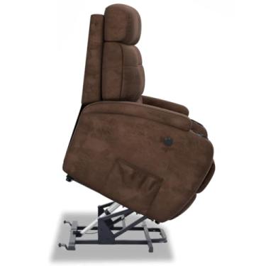 Imagem de Poltrona do Papai Reclinável Elétrica Lift com Sistema de elevação Em Suede - Modelo Florença Damie (Marrom)