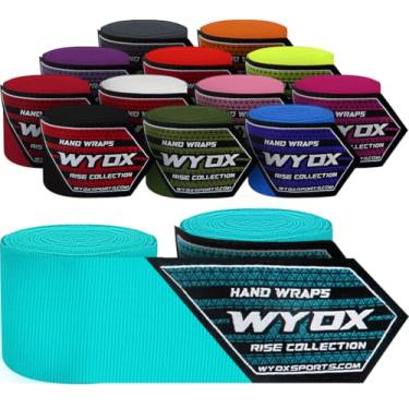Imagem de Bandagens WYOX ǀ Bandagens Premium de 3M para Boxe, Muay Thai, Kickboxing e MMA ǀ Luvas Internas Unissex com Proteção Perfeita para (Pair of 1, Água, 4.5)