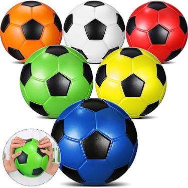 Imagem de Jenaai 6 bolas de futebol de espuma macia de 15 cm para crianças, mini bola de esponja de elevação lenta para uso interno, mini bolas de futebol para praia, piscina, presente esportivo para adultos,