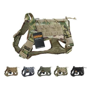 Imagem de EXCELLENT ELITE SPANKER Peitoral tático para cães de serviço militar, sem puxão, colete ajustável para treinamento de patrulha com alça para cães pequenos, médios e grandes (MCP-G)
