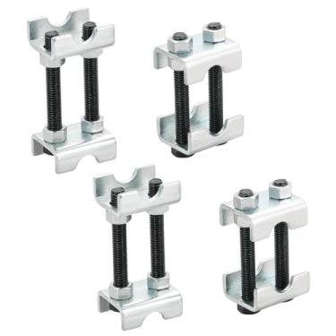 Imagem de weyleity Espaçadores de mola helicoidal 4 peças | Espaçador de mola ajustável bidirecional para elevação ou inferior, compressor de mola helicoidal para carros, SUVs, caminhões, propagações ou