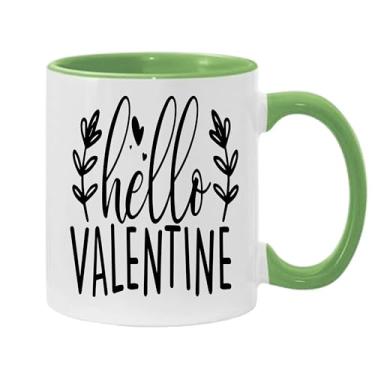 Imagem de SpreadPassion Caneca de café Hello Valentine, presente para namorado e namorada, ideia de presente de dia dos namorados, presente para marido e esposa, ideia de presente de aniversário do dia dos