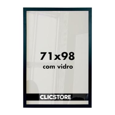 Imagem de Moldura Quadro 71x98 cm Decoração Criativa Quebra Cabeça Puzzle 2000 peças Parede Sala Escritório Game Office com Vidro (Preto)