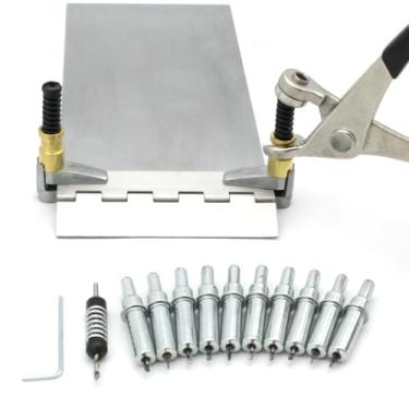 Imagem de Kit Mini Cleco de 3/81.3 cm, com alicate Cleco, 10 3/81.3 cm, 2 grampos laterais e broca nº 40 com parada de broca de mola