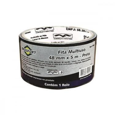 Imagem de Fita Silver Tape Brasfort Multiuso 48 X 5M Preta 7646, Preto