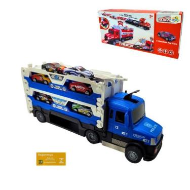 Imagem de Caminhao Catapulta com Lancador Toyking Azul com Branco com Luz Som Mi