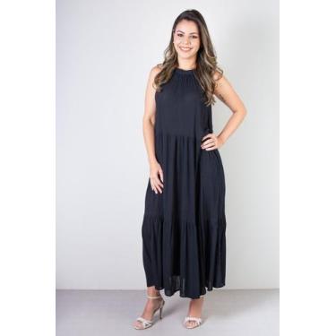 Imagem de Vestido feminino midi decote halter 70968 - Fluffy, Preto, GG