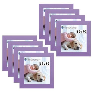 Imagem de Kit 8 Porta Retrado Molduras 15x15 Lilás - Santamaria Molduras