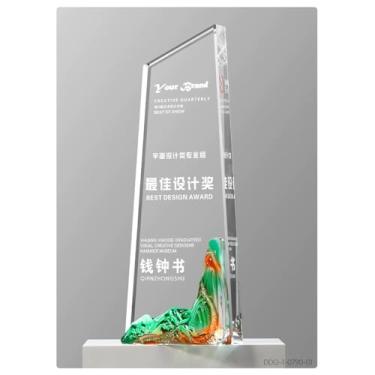 Imagem de Bespoke Crystal Trophy - Prêmio luxuoso para vencedores de competições, reuniões corporativas e reconhecimento de funcionários - Pico de distinção (1, 23,5 x 9 cm)