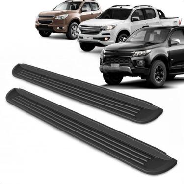 Imagem de Par Estribo Lateral Aço Galvanizado S10 Cabine Dupla 2012 a 2024 Kit F