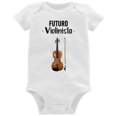 Imagem de Body Bebê Futuro Violinista - Foca na Moda, Branco, M